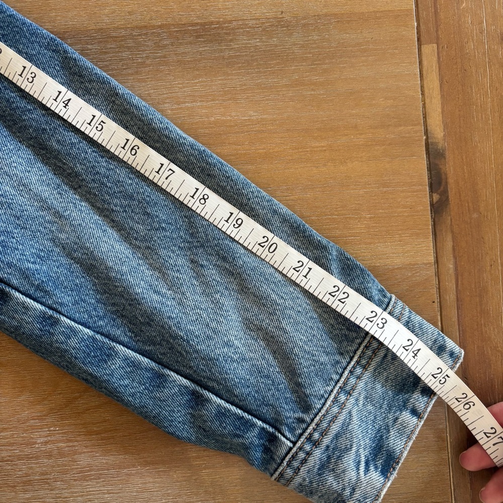 Zara Basic Blue Denim Jacket Button Front Medium … - image 9